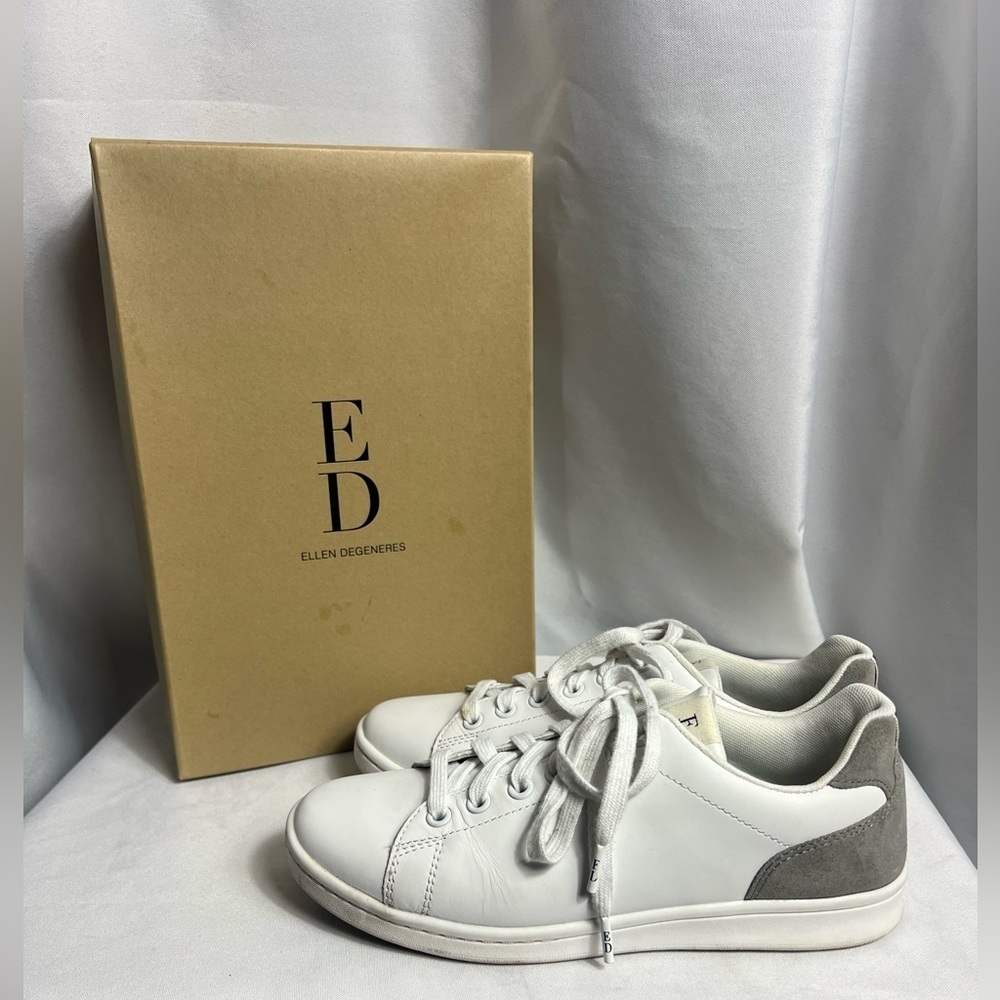 ED Ellen Degeneres Chapala Sneaker Upper Leather Size 8.5 White